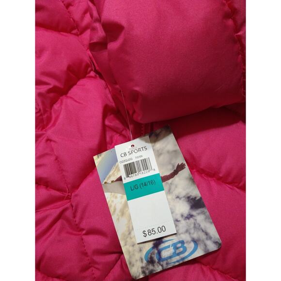 CB SPORTS Girls Puffer Jacket, Large (14-16), Pink Coat + Free Fleece Beanie - Picture 4 of 15